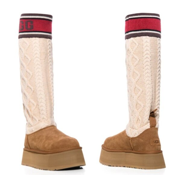 UGG Tan and Cream Ankle Boots - Picture 5 of 9